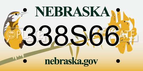 338S66 Nebraska License Plate