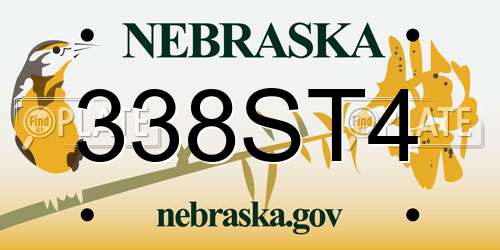 338ST4 Nebraska License Plate