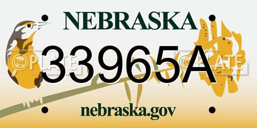 33965A Nebraska License Plate