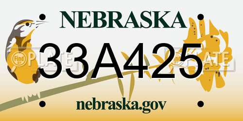 33A425 Nebraska License Plate
