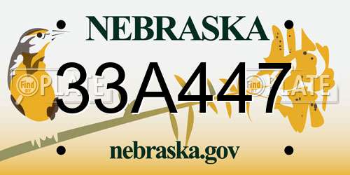 33A447 Nebraska License Plate