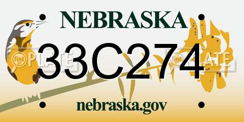 33C274 Nebraska License Plate