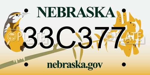 33C377 Nebraska License Plate
