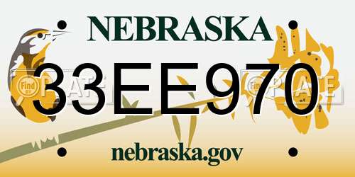 33EE970 Nebraska License Plate