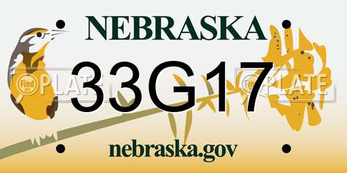 33G17 Nebraska License Plate