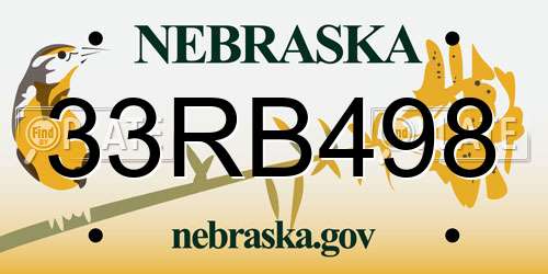 33RB498 Nebraska License Plate
