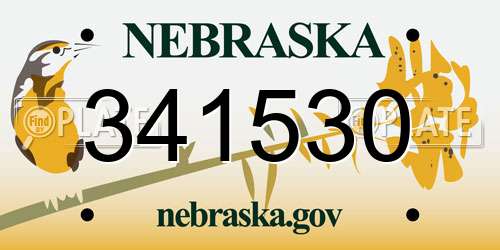 341530 Nebraska License Plate