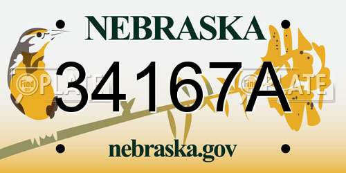 34167A Nebraska License Plate