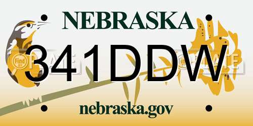 341DDW Nebraska License Plate