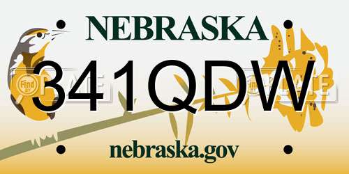 341QDW Nebraska License Plate