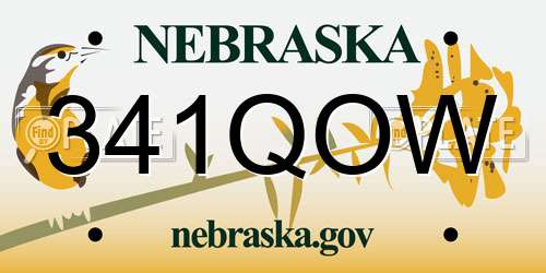 341QOW Nebraska License Plate