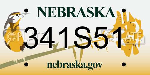 341S51 Nebraska License Plate