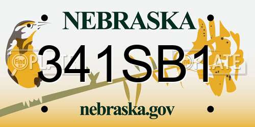 341SB1 Nebraska License Plate