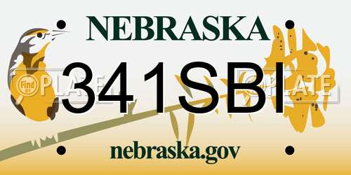 341SBI Nebraska License Plate