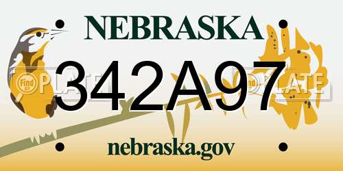 342A97 Nebraska License Plate