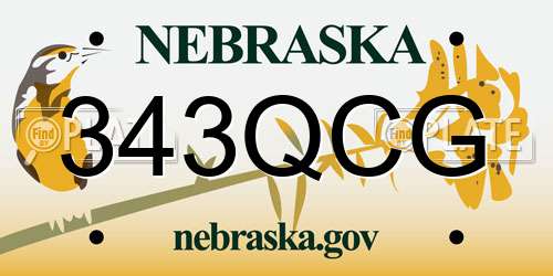 343QCG Nebraska License Plate