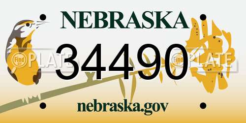 34490 Nebraska License Plate
