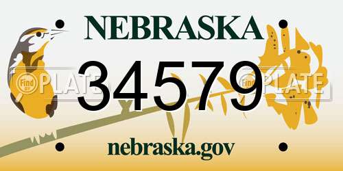 34579 Nebraska License Plate