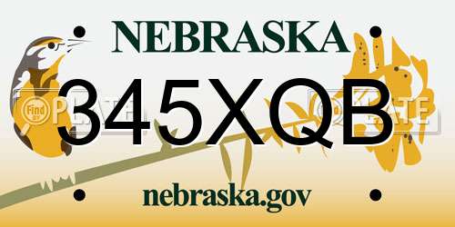 345XQB Nebraska License Plate