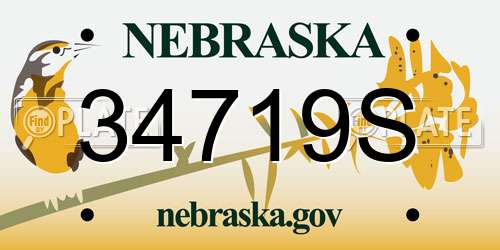 34719S Nebraska License Plate