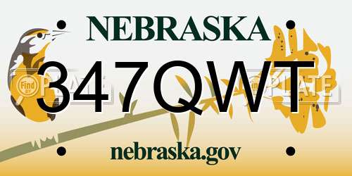 347QWT Nebraska License Plate