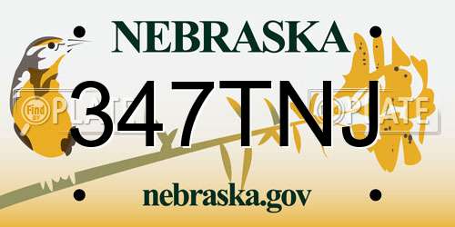 347TNJ Nebraska License Plate