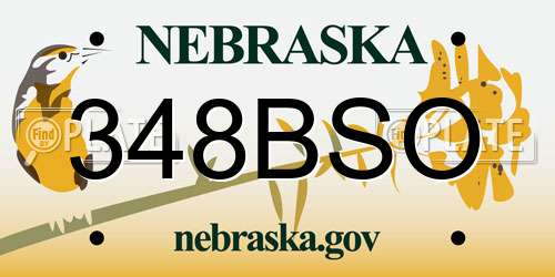348BSO Nebraska License Plate