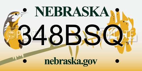 348BSQ Nebraska License Plate