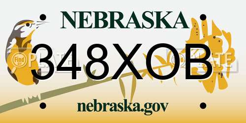 348XOB Nebraska License Plate