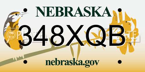 348XQB Nebraska License Plate