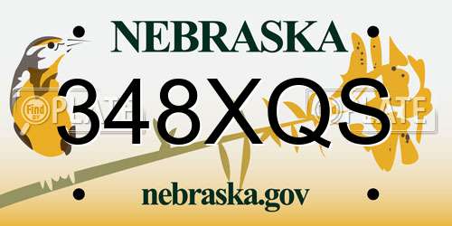 348XQS Nebraska License Plate