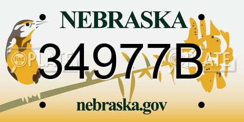 34977B Nebraska License Plate