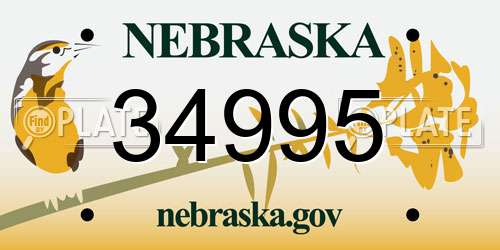 34995 Nebraska License Plate