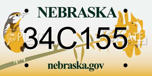 34C155 Nebraska License Plate