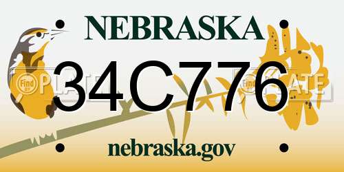 34C776 Nebraska License Plate