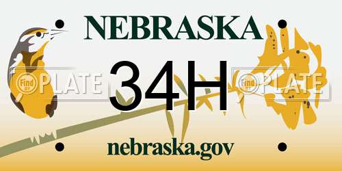 34H Nebraska License Plate