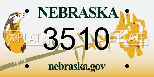 3510 Nebraska License Plate