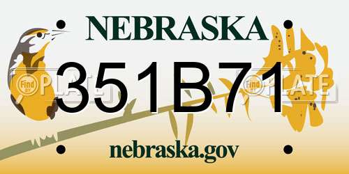 351B71 Nebraska License Plate