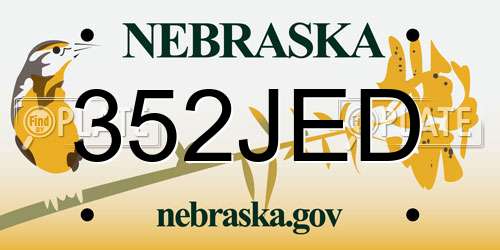 352JED Nebraska License Plate