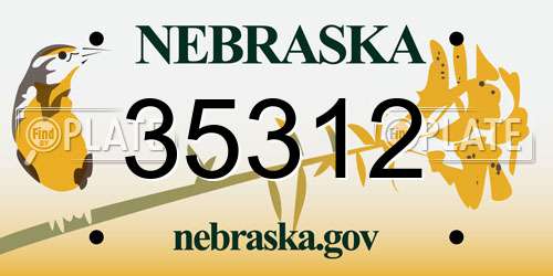 35312 Nebraska License Plate