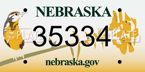 35334 Nebraska License Plate