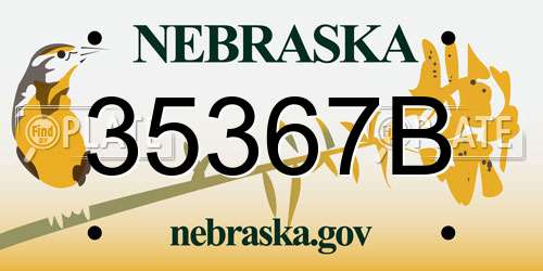 35367B Nebraska License Plate