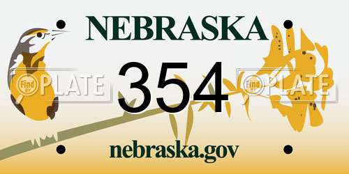 354 Nebraska License Plate