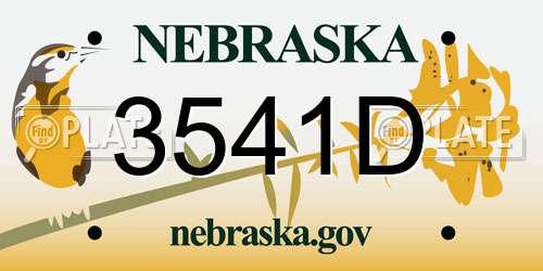3541D Nebraska License Plate