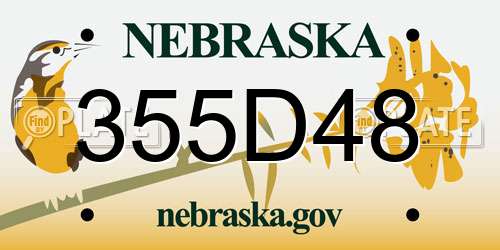 355D48 Nebraska License Plate