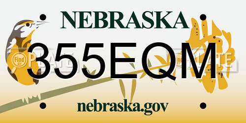 355EQM Nebraska License Plate