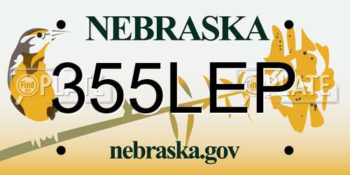 355LEP Nebraska License Plate