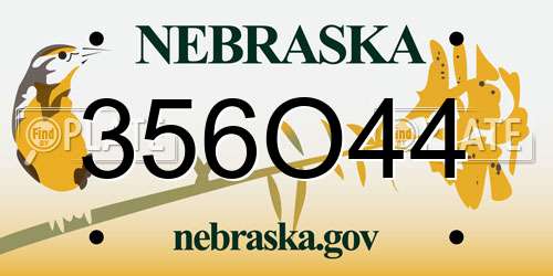356O44 Nebraska License Plate