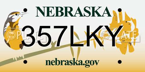 357LKY Nebraska License Plate
