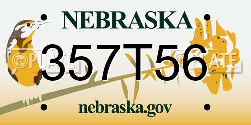 357T56 Nebraska License Plate